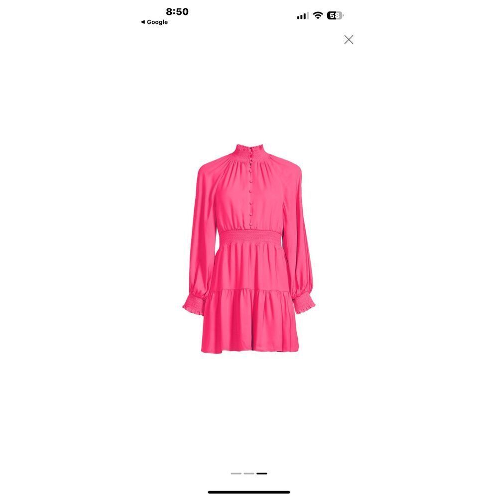 Alice + Olivia smocked Lavinia blouson mini dress  Size 2 New with tags - Picture 6 of 10